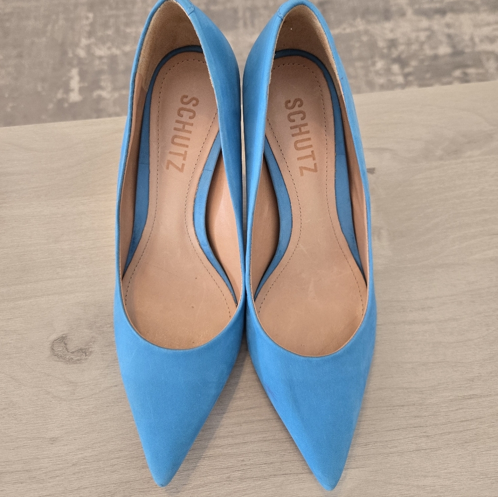 Schutz Lou suede Pointed Toe Pumps Heels